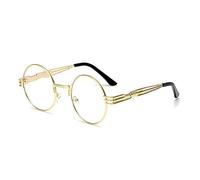LCHJX Occhiali da sole gotici Steampunk Uomini Donne Metallo WrapEyegGlasses Tonalità Rotonda Occhiali da sole Occhiali da sole Specchio UV400, C8., Taglia unica