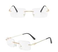 LCHJX Occhiali da Sole retrò Donna Moda glassata Gradiente Senza Bordo Sfumature Taglienti Lenti Signori degli Occhiali Senza Telaio