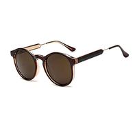 LCHJX Occhiali da sole rotondi retrò donna uomo design di marca trasparente occhiali da sole femminili uomini, C2 Marrone Marrone, Taglia unica