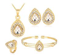 LCHJX Orecchini KC Elettroplati per la goccia di gioielli per le donne Bracciale a quattro set, scelta migliore (colore: C, dimensione: una taglia)