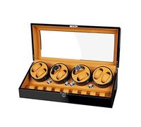 LCHJX Orologi Winder Automatico Orologio Winder Box per 8 Orologi Winder + 9 Display Spazi di stoccaggio Vernice per Pianoforte Esterno in Forma da Donna Orologio da Uomo, Rosso + Orologio Nero