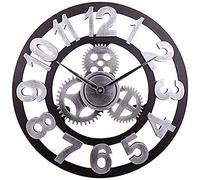 LCHJX Orologio da Parete da Giardino Esterno Orologio da Giardino Orologio Aperto in Legno Imitazione in Ferro Orologio da Esterno Decorazione Esterna Esterna Orologio da Parete in Quarzo Muto