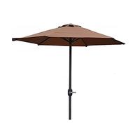 LCHJX Parasoli da giardino rotondi ombrello del patio bianco, 2,0 m di protezione solare Parasolo da giardino con manovella e 6 costole, ombrello per giardino a bordo piscina (bianco-A) Parasoli
