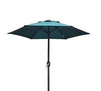 LCHJX Parasoli da giardino rotondi ombrello del patio bianco, 2,0 m di protezione solare Parasolo da giardino con manovella e 6 costole, ombrello per giardino a bordo piscina (bianco-A) Parasoli