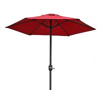 LCHJX Parasoli da giardino rotondi ombrello del patio bianco, 2,0 m di protezione solare Parasolo da giardino con manovella e 6 costole, ombrello per giardino a bordo piscina (bianco-A) Parasoli