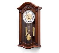 LCHJX Pendulum Wall Clock Volume Control Operato Orologi Retrò in Legno Grandi ed Eleganti per Soggiorno, Ufficio e Home Decor senza Ticking