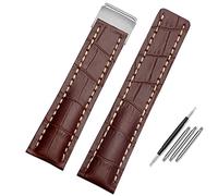 LCHJX Per la fascia d'oro 22 mm 24 mm genuina in pelle vera da uomo bracciale in pelle di mucca da orologio con dispiegamento