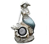 LCHJX Sirena Lampada Solare Statue di figurina-Resina Ornamenti, utilizzati per la Statuetta della Decorazione della Spiaggia per la casa per Esterni da Giardino, b