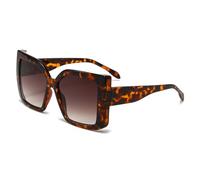 LCHJX Stampa Leopardata di Leopardo di Tendenza Quadrati Telaio Grande Occhiali da Sole a Doppio Raggio