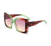 LCHJX Stampa Leopardata di Leopardo di Tendenza Quadrati Telaio Grande Occhiali da Sole a Doppio Raggio