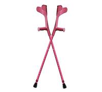 LCHJX Stampelle all'avambraccio Regolabile per Adulti, Pieghevole Portatile di Viaggio, aiuti a Piedi, Caricamento di 100 kg/220 libbre, 1 Coppia/Nero (Rosa)