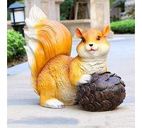 LCHJX Statua da Scoiattolo Resistente alle intemperie da Giardino, Figurine per Animali giganti all'aperto per Decorazione del Patio da Giardino, Ornamenti in Resina, g