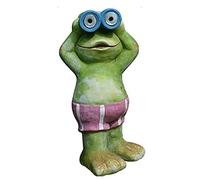 LCHJX Statue da Giardino della Rana Solare-Resina figurina Decorazioni di figurina, Meditazione della Statua di Rana Zen con Arredamento a LED Solare, Ornamento di Rana Yoga per Animali Zen, Alto 8,7