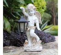 LCHJX Statue di Angelo Solare da Giardino, Figurine di Figurine per Le Lanterne a energia Solare per Esterni, Vernice per Auto frp, Decorazione del Prato di Natale, Illuminazione 8h, d