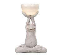 LCHJX Statue di Pietra di Rana Zen-Meditazione della Rana Solare con Decorazione a LED Solare, Ornamento di Rana Yoga di Yen