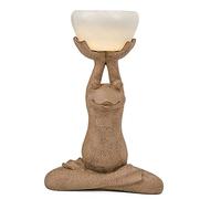 LCHJX Statue di Pietra di Rana Zen-Meditazione della Rana Solare con Decorazione a LED Solare, Ornamento di Rana Yoga di Yen