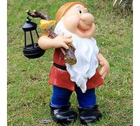 LCHJX Statue gnoma Solare Giardino all'aperto, Giardinaggio a LED Solare di Grandi gnomi Ornamenti di Figurine, Decorazioni per gnomi Resistenti alle intemperie a Mano, Decorazioni giganti del Gnomo
