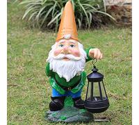 LCHJX Statue gnoma Solare Giardino all'aperto, Giardinaggio a LED Solare di Grandi gnomi Ornamenti di Figurine, Decorazioni per gnomi Resistenti alle intemperie a Mano, Decorazioni giganti del Gnomo