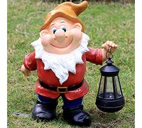 LCHJX Statue gnoma Solare Giardino all'aperto, Giardinaggio a LED Solare di Grandi gnomi Ornamenti di Figurine, Decorazioni per gnomi Resistenti alle intemperie a Mano, Decorazioni giganti del Gnomo