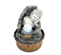 LCHJX Tabletop Zen Fountain, Fontana a LED Statua Buddha, Resina Che scorre Ornamenti per Cascata d'Acqua Paesaggio, Regali di Business Decorativo da Tavolo da Tavolo Desktop Zen Desktop Fountain