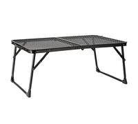 LCHJX Tavolo da barbecue per campeggio portatile estensione in rete di ferro pieghevole estensione binaurale design black metal tavolo pieghevole per picnic esterno e barbecue 35.4 "