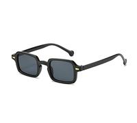 LCHJX UV400 Uomini Donne Leopard Blu Occhiali Da Sole Retro Rivetti Decorazione Sfumature Sfumature Moda Quadrato Earwear, Nero grigio, Taglia unica