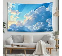 LCHMQ Arazzo Cielo cartone animato Arazzi da PareteNuvole bianche soffici Arte Murale Etnico Ideale come Arazzo Parete Telo per Muro e Telo Indiano per Sala Yoga 200x150cm