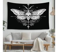 LCHMQ Arazzo Falena gotica Arazzi da Parete Teschio insetto Arazzo Telo Indiano Parete Decorazione Camera da Letto Telo Etnico 150x130cm