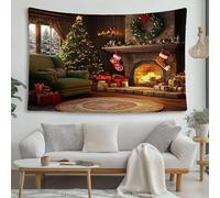 LCHMQ Camino vintage Arazzo Grande albero di Natale Arazzo da Parete Telo Mare Arredamento Casa Copriletto Copriletto da Spiaggia 230x180cm