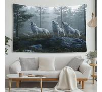 LCHMQ Lupo animale reale Arazzo Foresta dei sogni Arazzo da Parete Telo Mare Arredamento Casa Copriletto Copriletto da Spiaggia 230x180cm