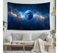 LCHMQ Pianeta Terra Realistico Arazzo Vía Láctea en el Espacio Profundo Arazzo da Parete Telo Mare Arredamento Casa Copriletto da Spiaggia 230x180cm