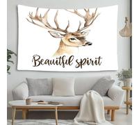 LCHMQ Testa di cervo dei boschi Arazzo da Parete Corna di cervo scandinave Arazzo da Parete Grande Utilizzato Copriletto Decorazione Murale 230x210