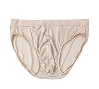 LCHYG Slip Uomo 100% Seta di Gelso Slip A Vita Bassa Mutande Classiche in Raso, Quattro Stagioni,Skin Color,XXL