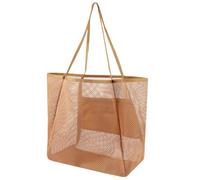 LCIEFKAE 1 Borsetta di Rete Marrone, Borsa da Spiaggia, Borsa Semplice, Borsa A Tracolla con Grande capacità, Forniture di Viaggio.