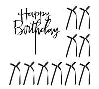 LCIEFKAE 1 Pezzo Tutto Il Meglio per L'Uso del Biglietto D'Auguri, 10 Archi Neri, Plug-in della Torta Acrilica, Ornamenti Personalizzati Creativi, Decorazioni per Feste di Compleanno.