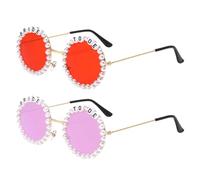 LCIEFKAE 2 Pezzi di Occhiali da Sole da Sposa alla Moda, Oggetti di Scena Divertenti Creativi, Occhiali Perle retrò, Accessori per Tiro, Celebrazioni di Matrimonio Divertenti.