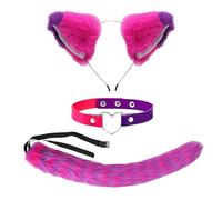 LCIEFKAE Outfit da Ragazza da Gatto in 3 Parti, Costume da Gatto, Pelliccia, Orecchie di Gatto, Cazzo di Gatto, Autori di Feste di Carnevale, Costume da Recitazione di Gatti.