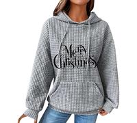 lciwsqrtek Felpe natalizie da donna UK maglioni da donna vestibilità ampia manica lunga girocollo felpe con cappuccio moda albero di Natale grafica pullover novità casual leggera camicia activewear