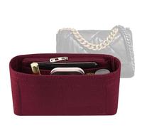 Lckaey Borsa Organizer Inserto per Chanel 19 Maxi borsa Organizer con tasca laterale con cerniera 1016 Claret-L