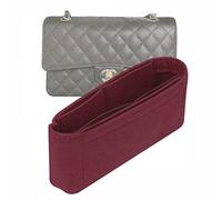 Lckaey Borsa Organizer Inserto per chanel jumbo classico patta borsa inserto Shaper Borsa Organizzatore No zip2009Claret-L