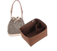 Lckaey Borsa Organizer inserto per LV NOE BB Petit NOE NM borsa di stoccaggio Organizer Con tasca con cerniera Y059coffee-Large