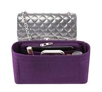 Lckaey Inserto organizer per borsa classica con patta piccola borsa Shaper borsa inserto - Premium borsa in feltro organizer 2009Viola-S