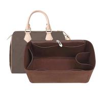 Lckaey Inserto organizer per borsa in feltro marrone minimalista, 5,9 (L) x 5,9 (L) x 5 (altezza) pollici, 5 scomparti, leggero, portatile, per Speedy 30, protezione per borsa