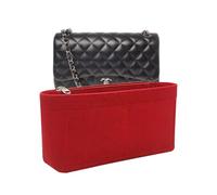 Lckaey Inserto organizer per borse classiche con patta maxi, inserto per borse Shaper - Organizer in feltro per borsa di alta qualità 2009red-XL