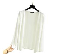 LCKDY Cardigan Vestiti per La Protezione Solare Estiva Cappotto da Donna con Spiaggia Straniera Traspirante per Protezione UV Cardigan-Bianco-m (40-50 kg