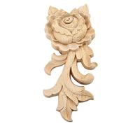 Lckiioy 1 Pz 15 x 6.5 Cm in Legno Intagliato Angolo Onlay Applique Porta Cabinet Rosa Stile Europeo Non Verniciato