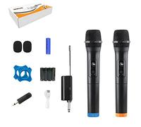 Lckiioy 1Set Microfono Dinamico Fili Un Tow Due Home Outdoor Audio Wireless Handheld Microfono Doppio