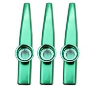 Lckiioy 3X Kazoo Lega di Alluminio Metal con 15 Pezzi Regalo di Diaframma per Flauti Bambini Musica-Amanti-Verde