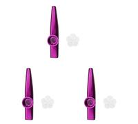Lckiioy 3X Kazoo Lega di Alluminio Metal con 15 Pezzi Regalo di Diaframma per Flauti Bambini Musica-Amanti-Viola