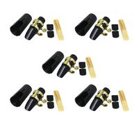 Lckiioy 5X Plastica Soprano Sassofono Boccaglio con Metallo Berretto Fibbia Boccaglio Cerotti Pads - Nero